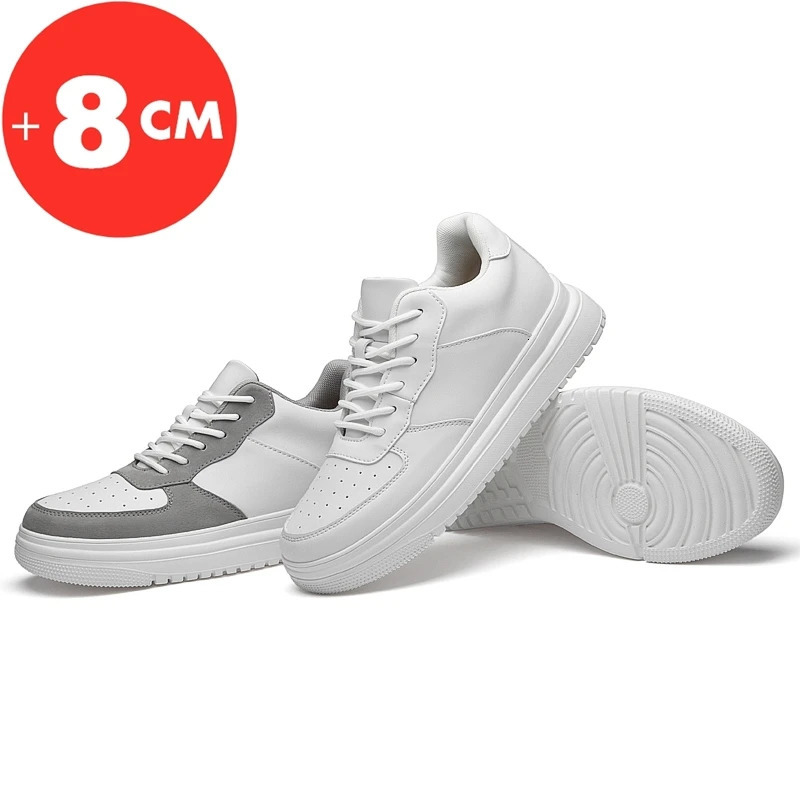 Lift Sneakers Man Elevator Shoes Height Increase Insole 8cm White Taller Shoes Men Leisure Fashion Comfortable Breathable Sports 250113