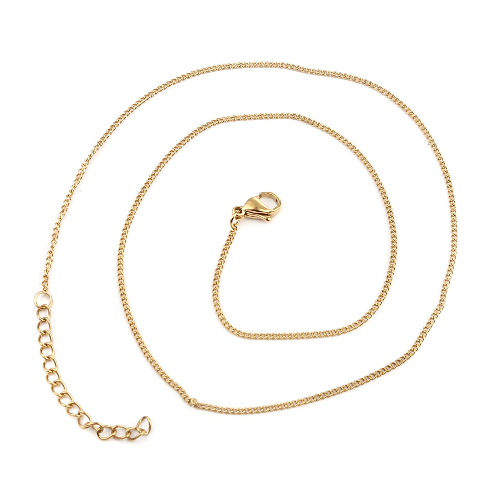 Fashion Stainless Steel Link Curb Chain Necklace Gold Color For Women Party Jewelry n 1 Piece 250114