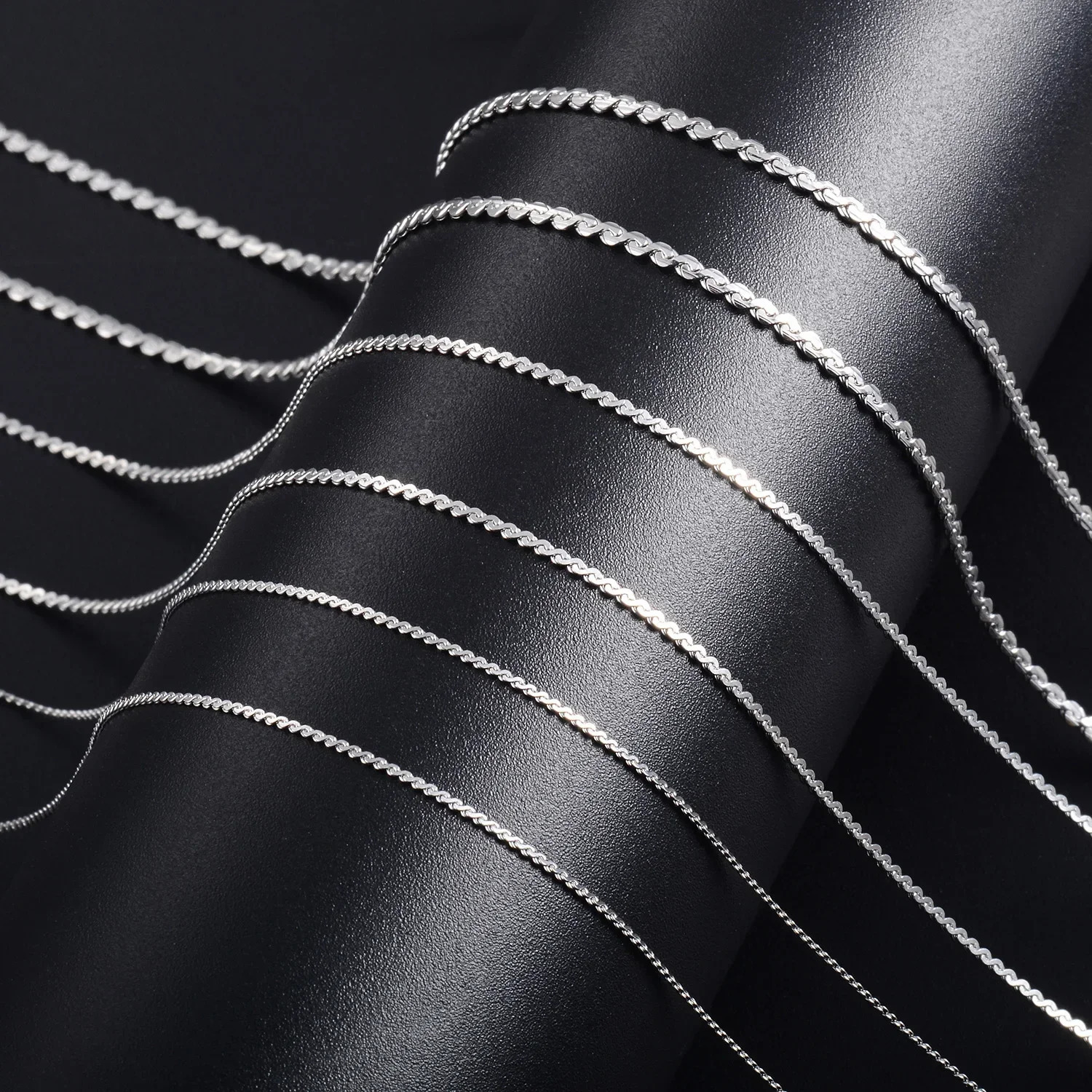 Yadreva S Style Thin Stainless Steel Necklace Silve Plated Chain High Quality Glitter Jewelry Unisex Gift 250114