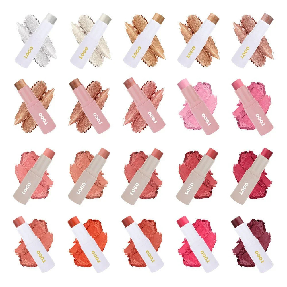 Private Label Single-head Blush Stick Custom Pigment Multi-color Waterproof Non-smearing Makeup Wholesale 250108