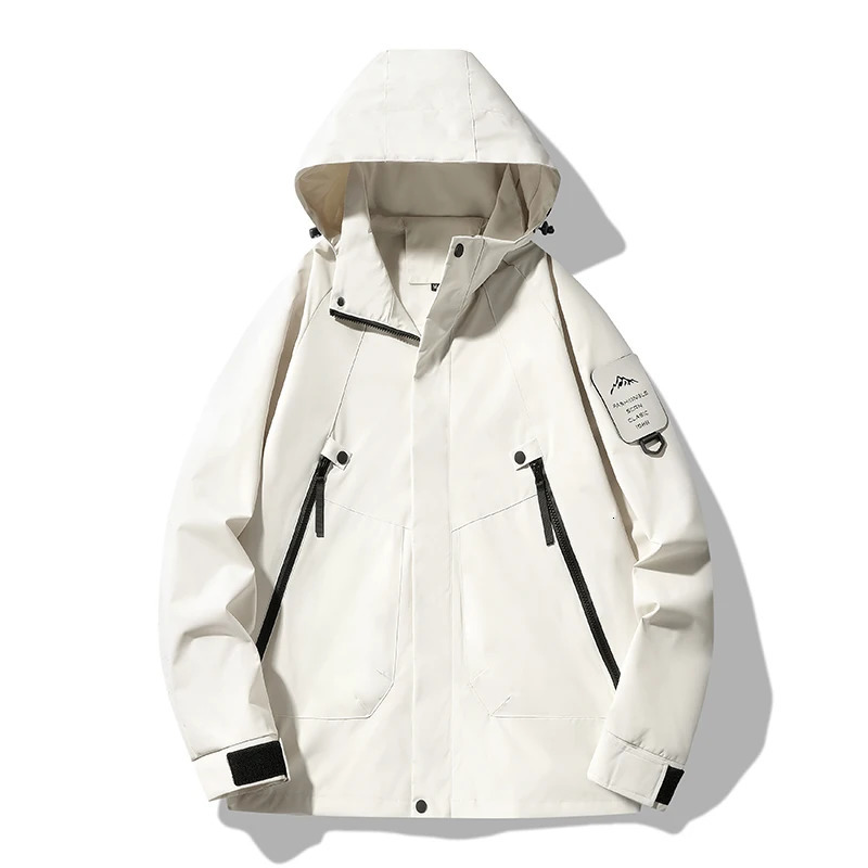 Mens Autumn Waterproof Hiking Climbing Jacket Unisex Windbreaker Outdoor Casual Camping Fishing Coat Detachable Hat Jacket Man 250116