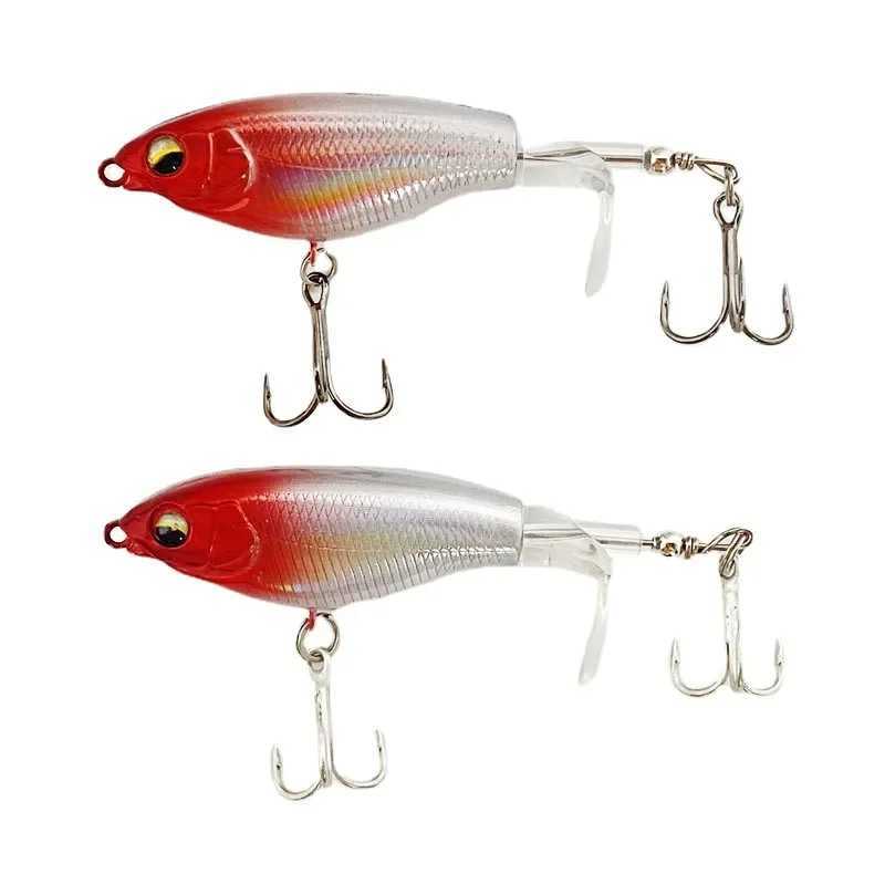 1PCS Topwater Fishing Lure 6g/10g Whopper Popper Wobbler Artificial Hard Bait Bass Plopper Soft Rotating Tail Fishing Tackle M250118