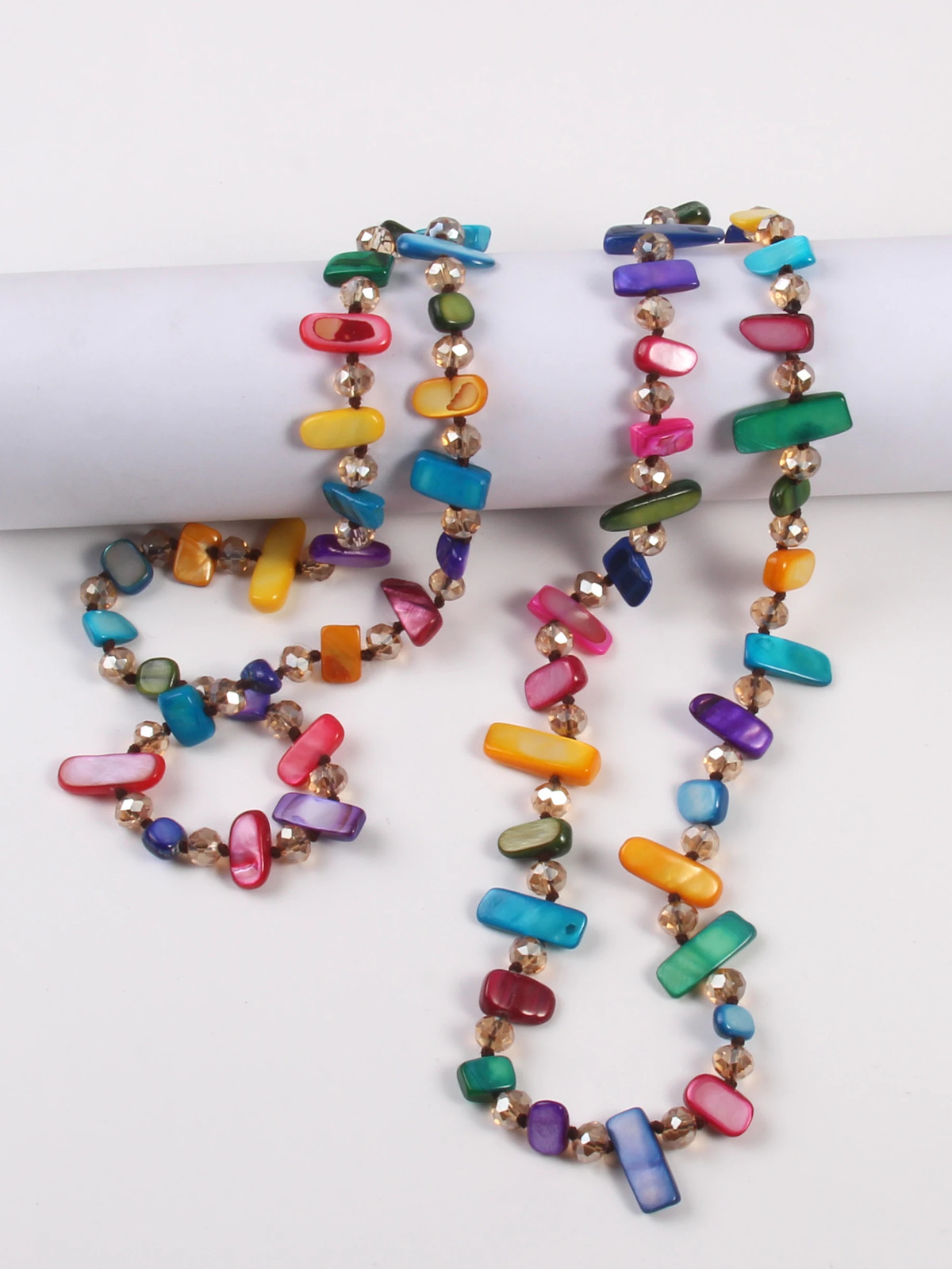 Fashion Halsband Rainbow Crystal and Shell Necklace Suitable for Womens Gifts 250109