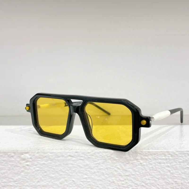 Personalized Fashion Sunglasses Mens Double Beam Square Large Frame Acetate Handmade UV400 Womens SUNGLASSES 250117