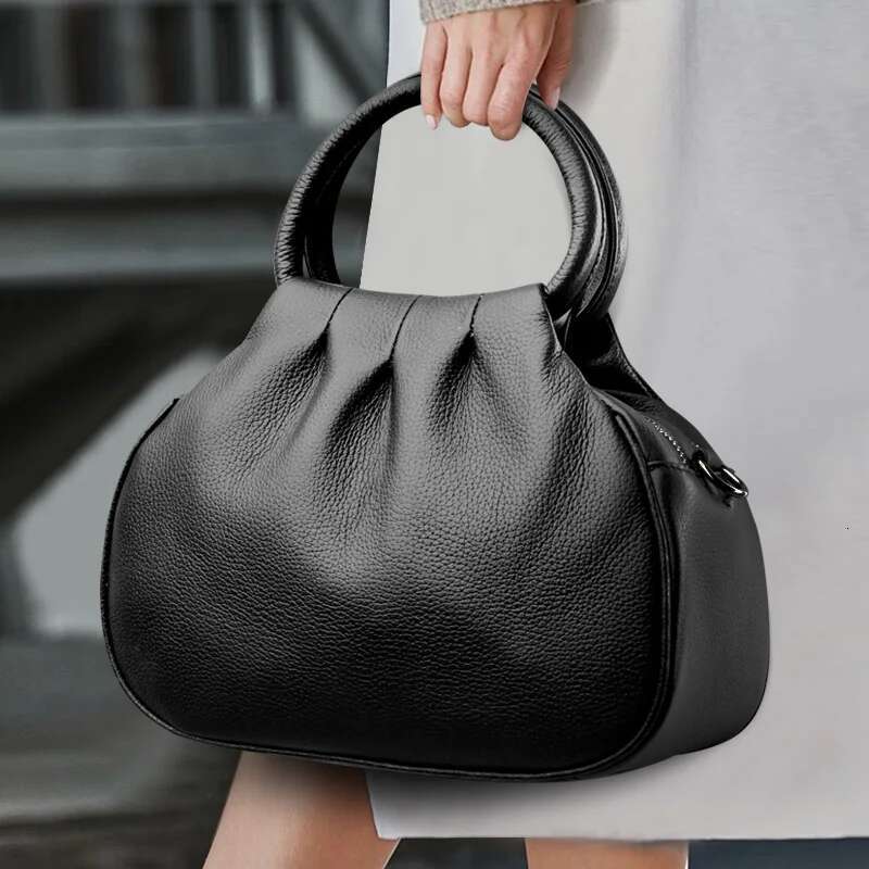 Designer Genuine Leather Handbag Women Fashion Shoulder Bag Soft Cowhide Messenger Sac Female Purse Ladies Tote