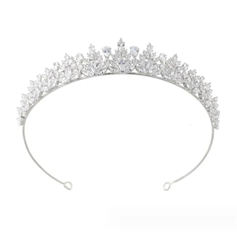 Tiara For Wedding Bride Headband CZ Cubic Zirconia Bridal Tiara Crown For Women Girl Prom Birthday Party Hair Jewelry Headdress 250117