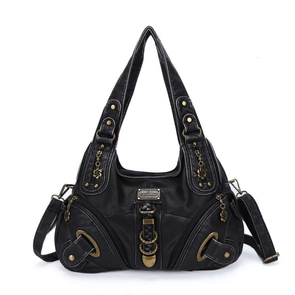 Angelkiss Women Handbags Top-Handle Handbag Fashion Vintage Dumpg Pack Shoulder Tote Bag Hobos Large Purse