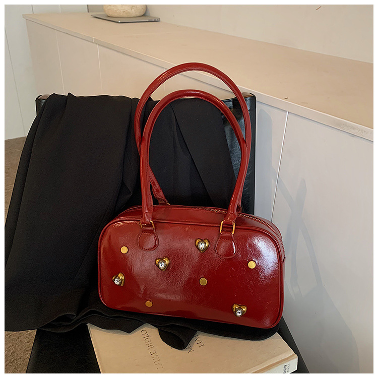 designer Women 2025 new autumn and winter fashion boom simple Boston shoulder bag free shipping