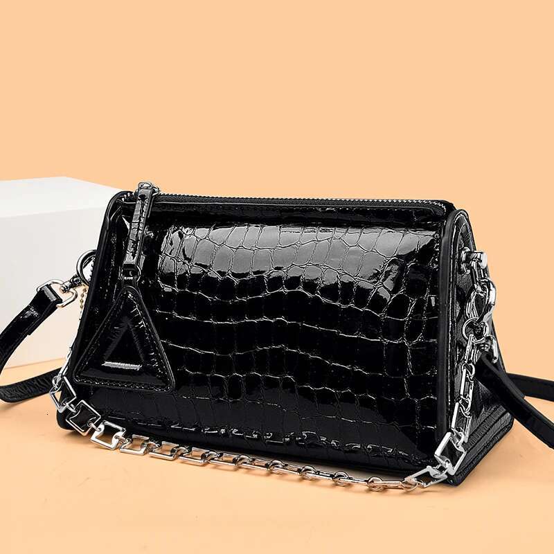 Crocod Pattern Patent Leather Shoulder Crossbody Bags For Women's Designer Woman Handbags Female Messenger Tote Sac
