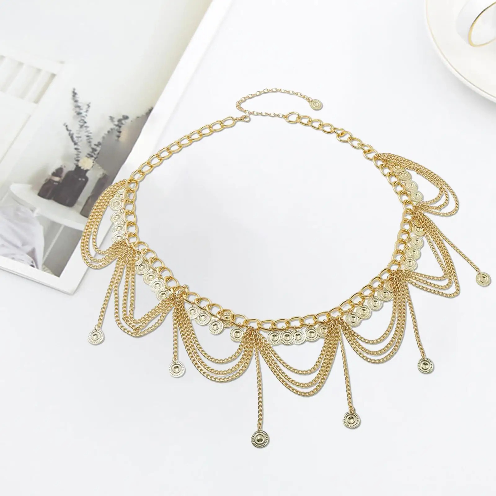 Multi waist chain/jewelry/long/gift/punk/bohemian gold coin tassel pendant fashionable zinc alloy belly party girl 250110