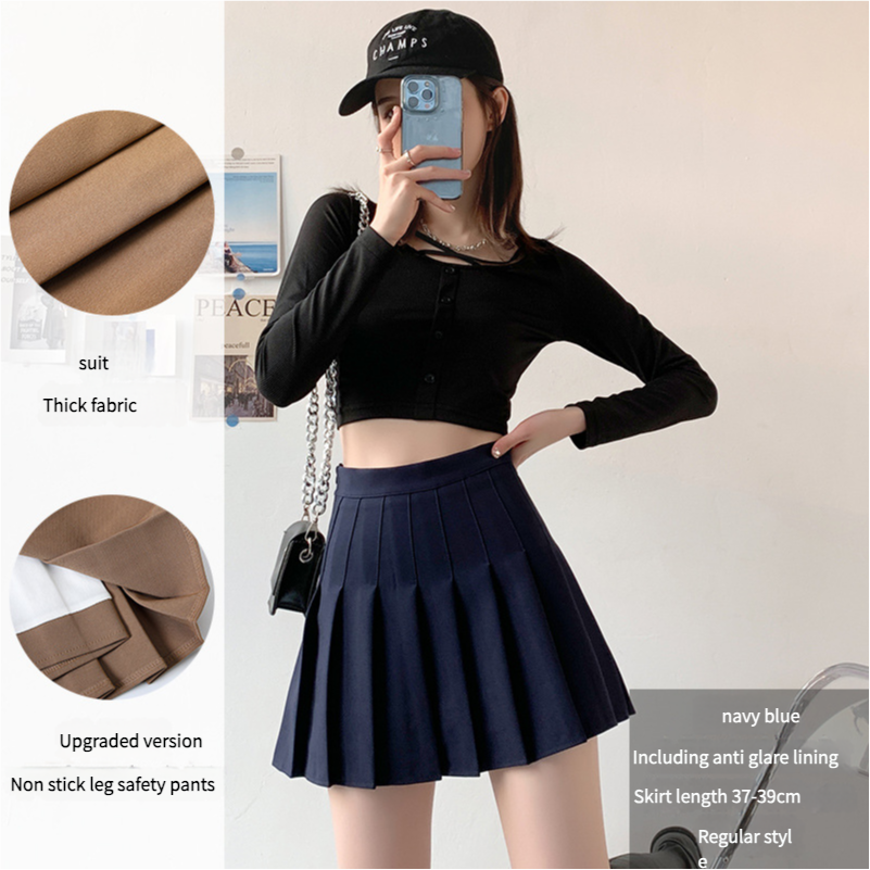 Pleated skirt for women summer white short skirt Japanese-style high-waist slimming autumn and winter new JK plaid, plus-size A-line