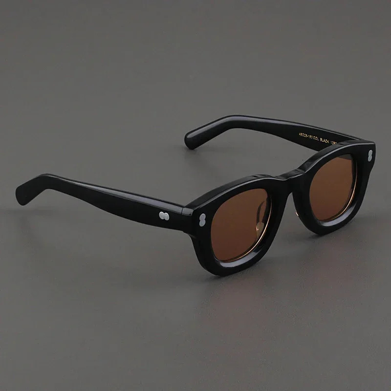 Men Sunglasses Fashion Retro High Quality Thick Acetate Round UV400 Outdoor Handmade Women SUN GLASSES 250117