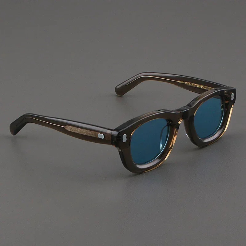 Men Sunglasses Fashion Retro High Quality Thick Acetate Round UV400 Outdoor Handmade Women SUN GLASSES 250117
