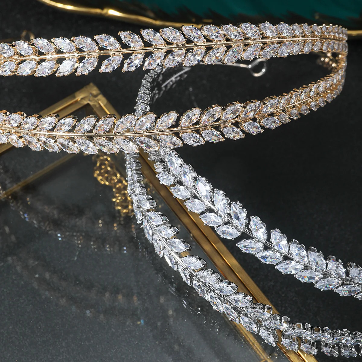 SLBRIDAL Sparking Ins Style Full Cubic Zircon Bridal Tiara Headband Wedding Queen Princess Party CZ Crown Women Hair Jewelry 250117