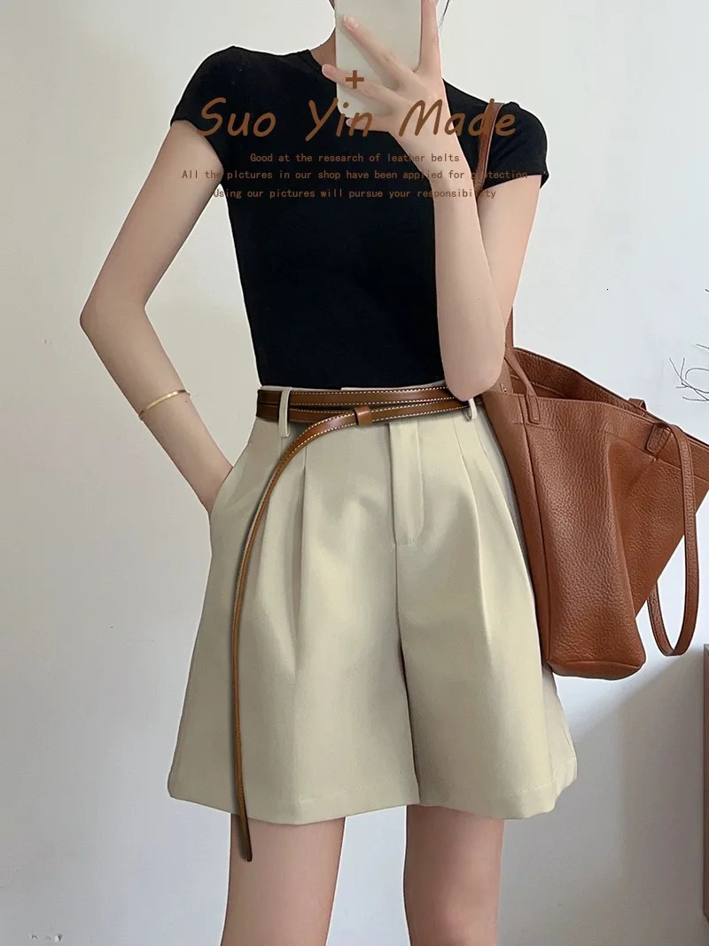 Womens leather thin belt womens double loop knotted small belt womens Versatile decorative leather waist chain 250110