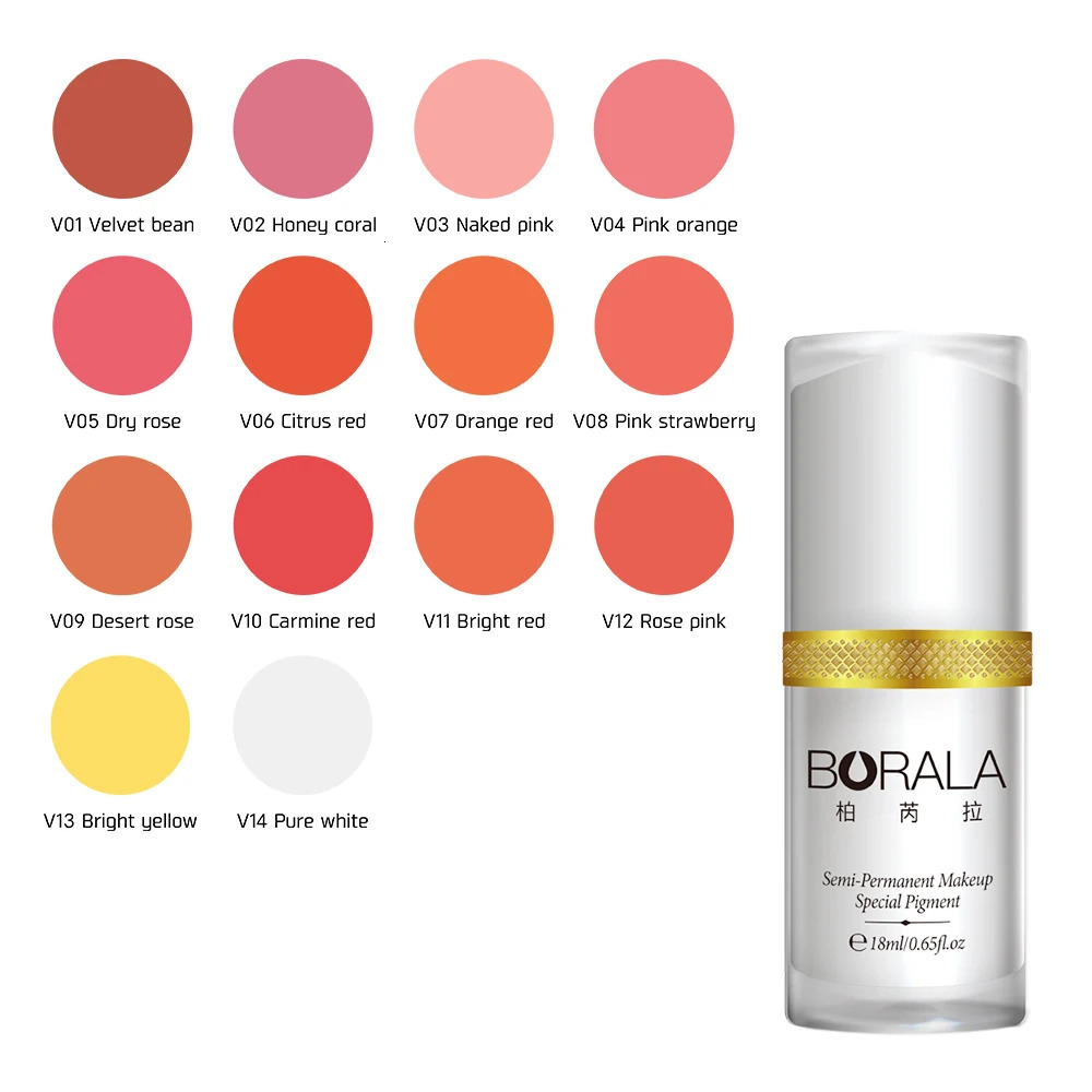 18ml Tattoo Supplies Nude Color Tattoo Microblading Paint Ink Pigment for Semi Permanent Makeup Eyebrows Lips Tint Consumables 250114