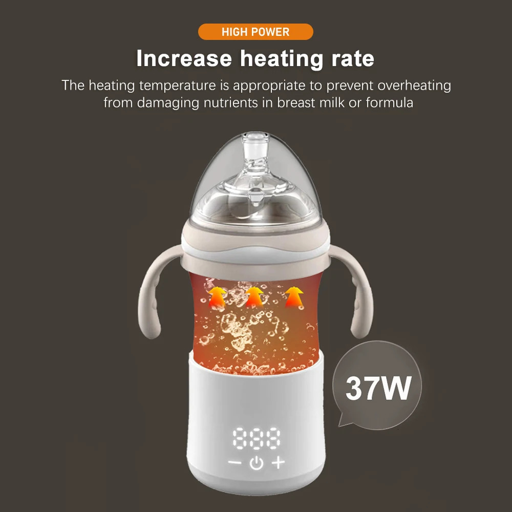 Baby Bottle Warmer Milk Heater with Digital Display for Instant Temperature 5500mAh Battery Breastmilk 250117