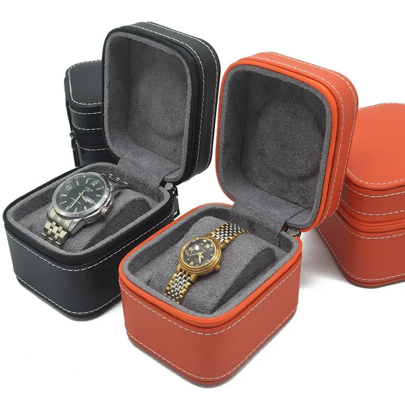 Single Watch Case PU Leather Watch Travel Case with Removable Cushion Jewelry Storage Case Organizer Portable Square Watch Box 250117