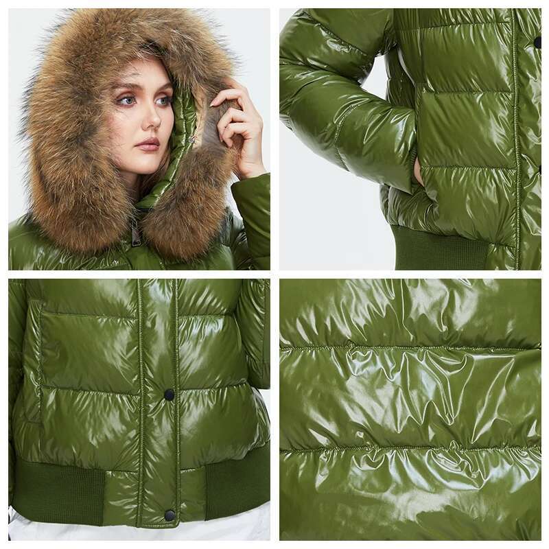 Astrid 2022 New Winter Women's Coat Women Warm Thick Parka Fashion Black Short Jacket With Raccoon Fur Hood Female Clothing 7270