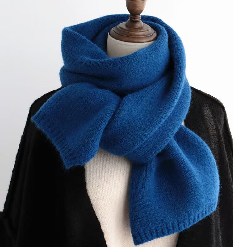 T102 scarf women's autumn and winter all-match new style knitted fashion warm solid color wool Korean version student Japanese couple short scarf