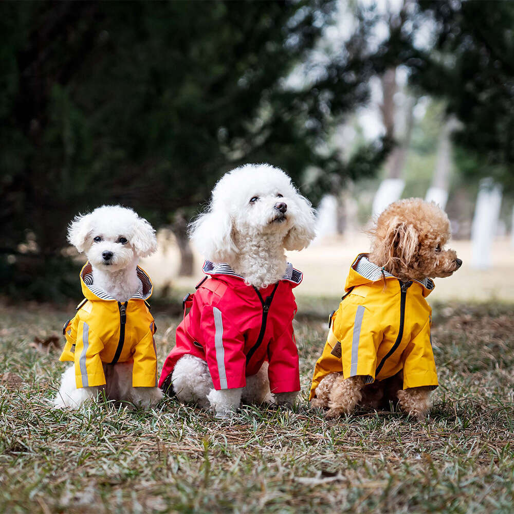 British Style Waterproof Pet Raincoat, All-Season Dog Coat, Outdoor Windproof and Rainproof Fashion Pet Clothing