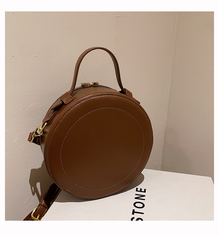 2025 Designer Solid Crossbody 3 color For Round Small Handbag Women Fashion Bags PU Leather Shoulder Bag Female Zipper Purses 2025