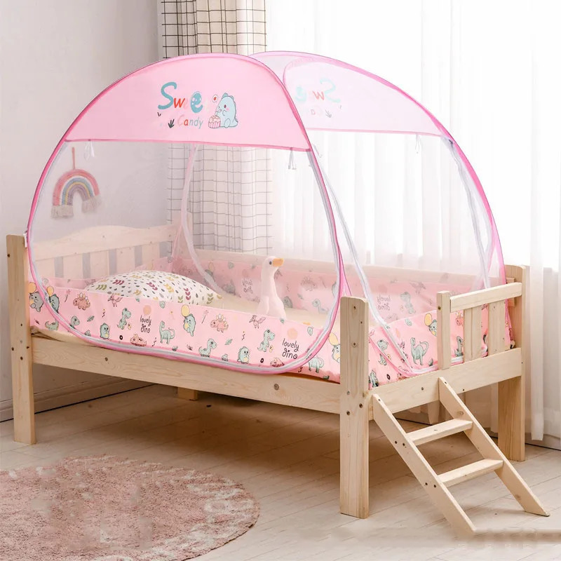 Summer Childrens Bed Mosquito Net Cartoon Baby Crib Mosquito Net Full-coverage Universal Foldable Yurt Anti-fall Mosquito Net 250115