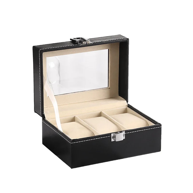 VANSIHO 2/3/4/5/6 Grids Watch Box For Women PU Leather Watches Display Case Jewelry Holder Storage Organizer With Lock 250117