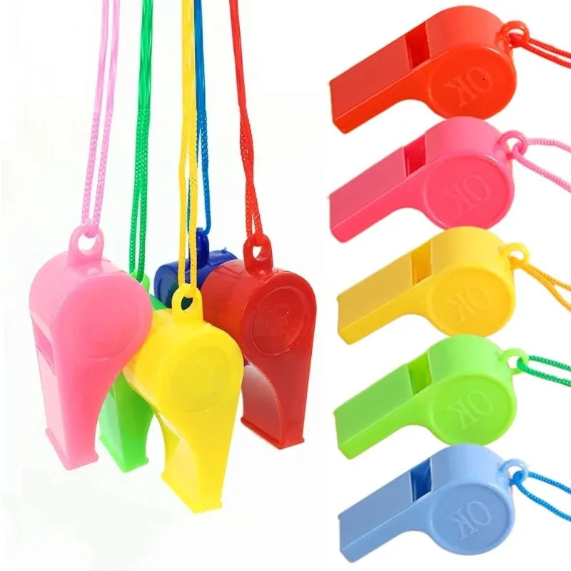 Mini Plastic Whistle with Rope for Kids Professional Football Soccer Basketball Cheerleading Referee Children Toys Gifts 250107