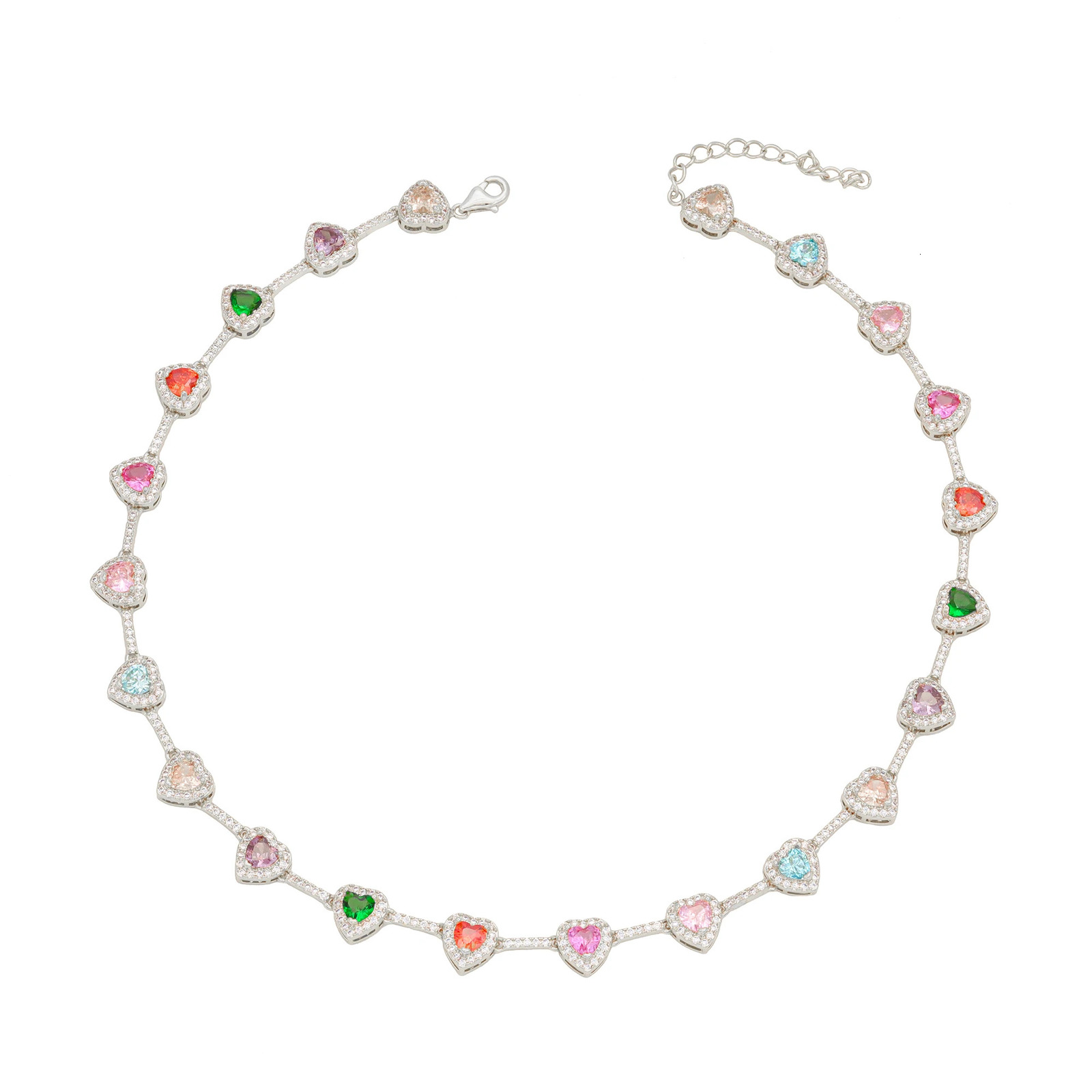 Smart And Stylish Candy Color Heartshaped 5A Zircon Necklace Fashion Hundred Plated 18kgold Gewelry For You 250118