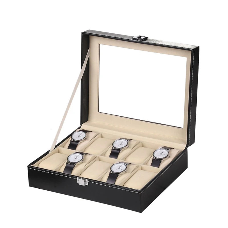 VANSIHO 2/3/4/5/6 Grids Watch Box For Women PU Leather Watches Display Case Jewelry Holder Storage Organizer With Lock 250117