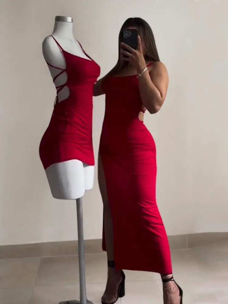 explosive dress summer high sensitivity halter strap Spice Girl bag hip dress 250117