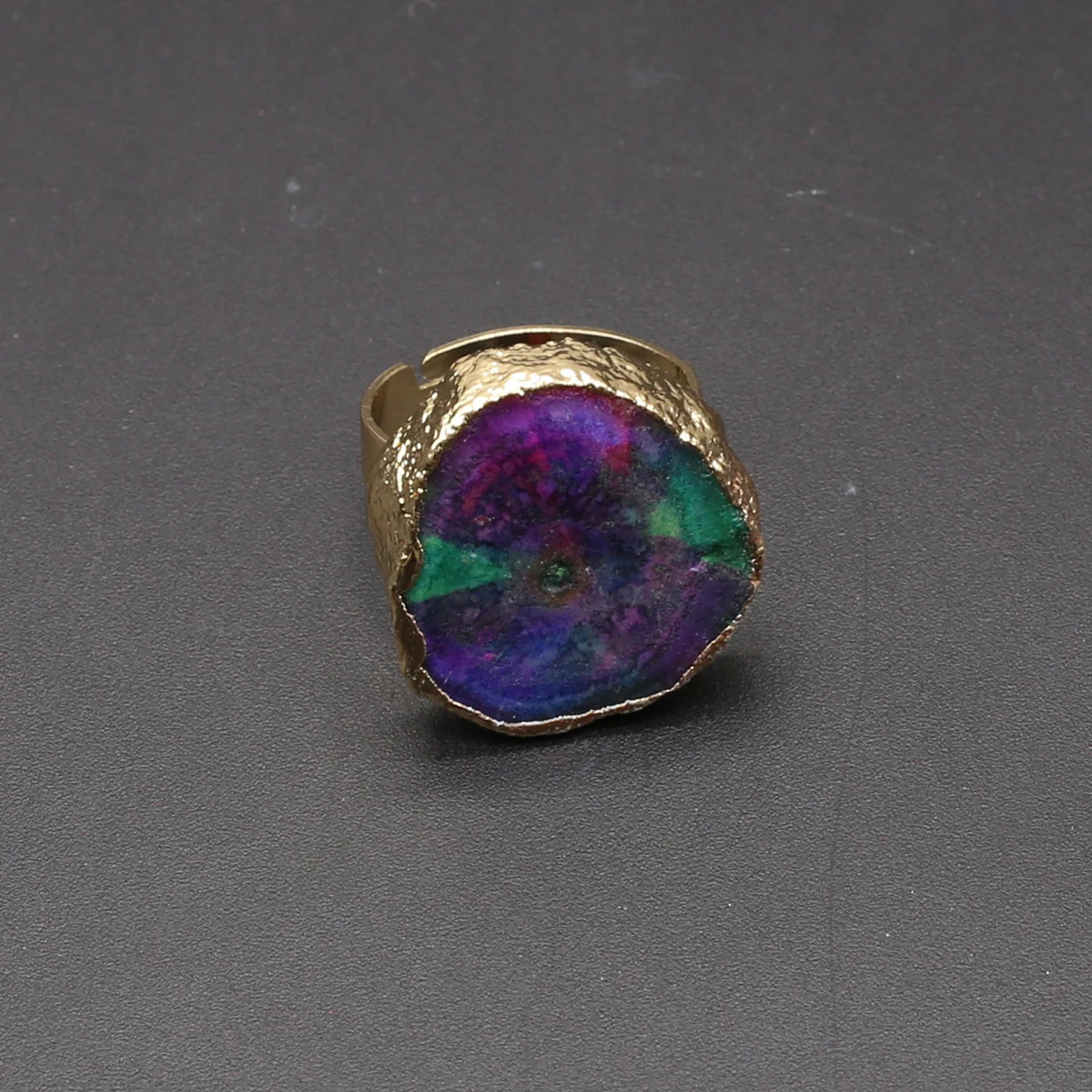 Natural Semi Stones Irregular Crystal Druzy Rings Reiki Healing Embryo Agate Jewelry Accessories Party Gifts for Women 250110