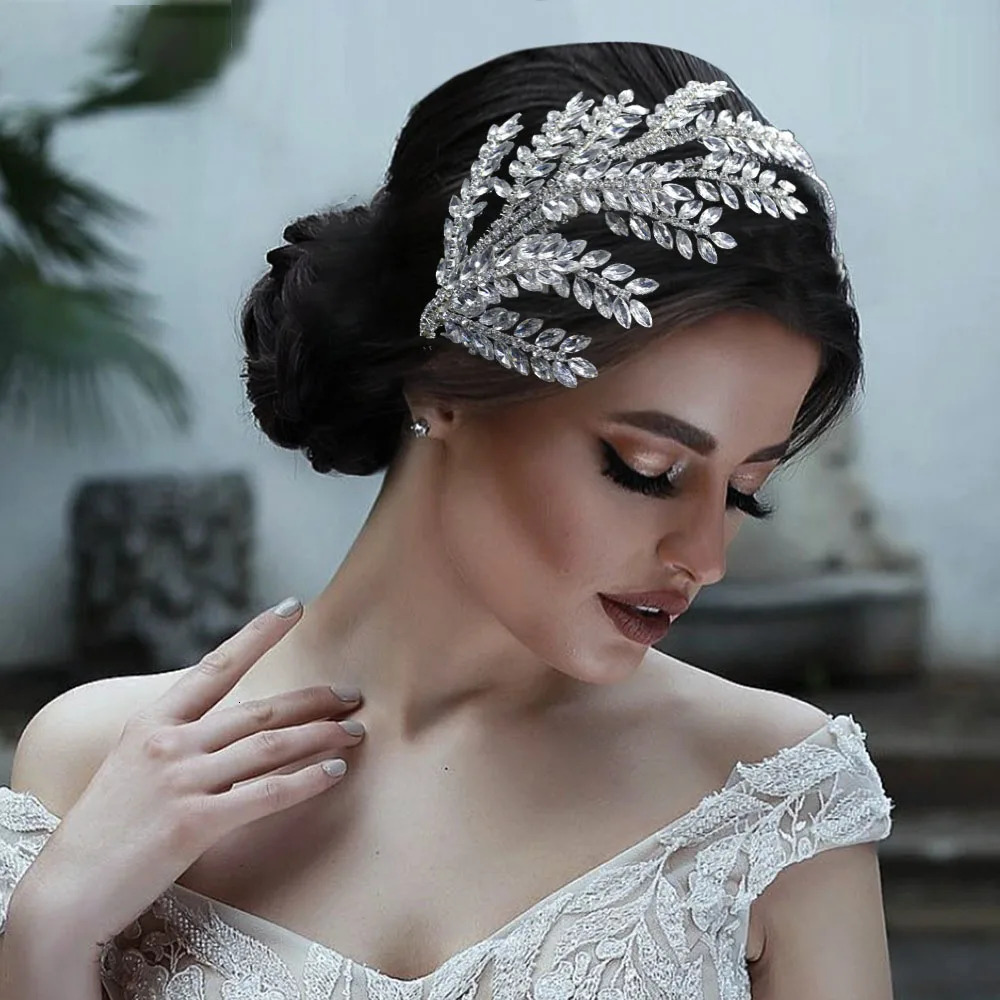 DZ019 Rhinestone Bridal Headband Woman Headpiece Wedding Hair Accessories Bride Tiara Pageant Headdresses Wedding Head Hoop 250117