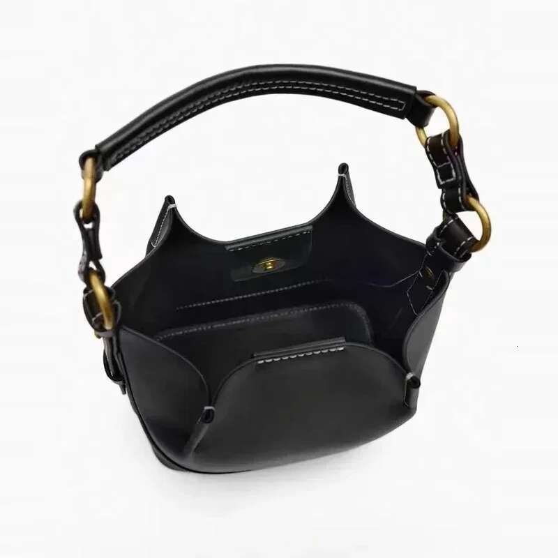 New Fashion Splicing Canvas Bucket Bag Designer Women's Handbag Pu Leather Shoulder Width Strap Handbag