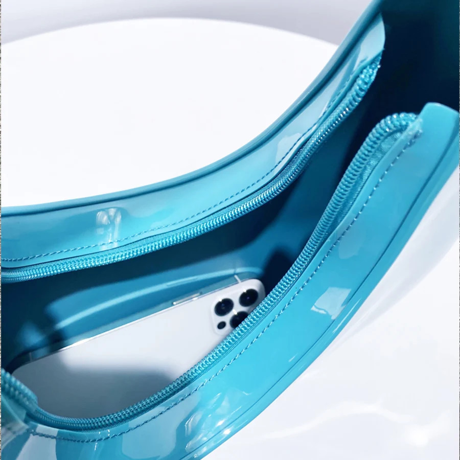 Fashion PVC Jelly Shoulder Bag Fashion Crescent Underarm Bag Summer Macaron Purse and Handbag Travel Commuting Bolso Mujer 250110