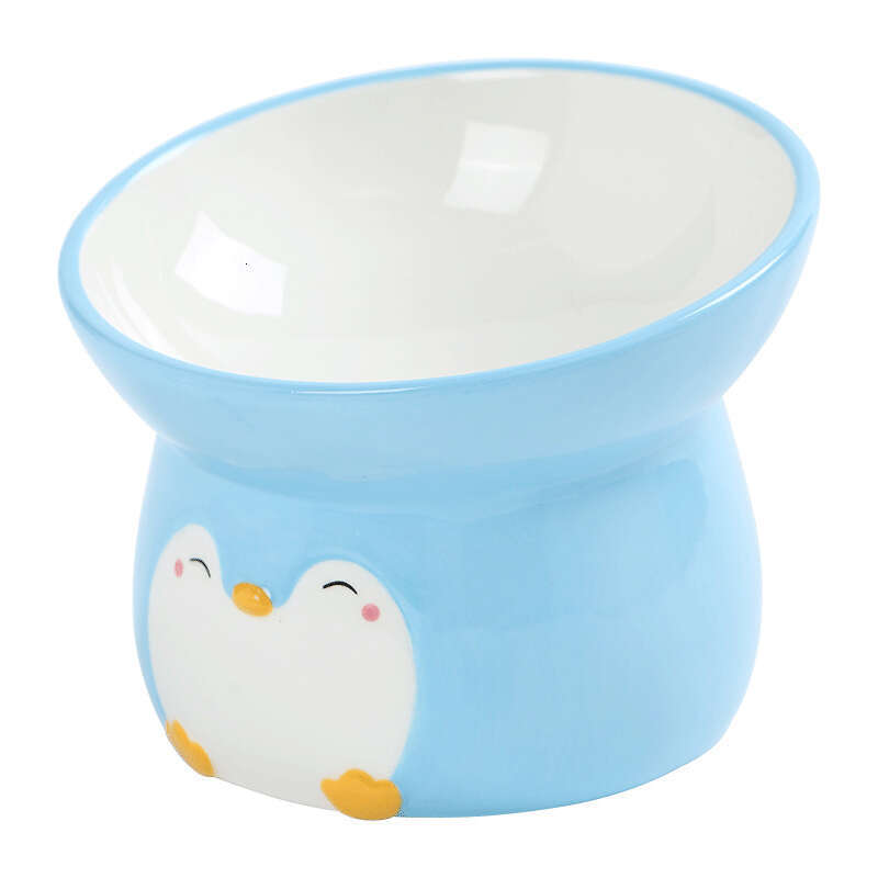Slant-Design Anti Spill Cat & Dog Bowl Neck Support, Durable Ceramic Material