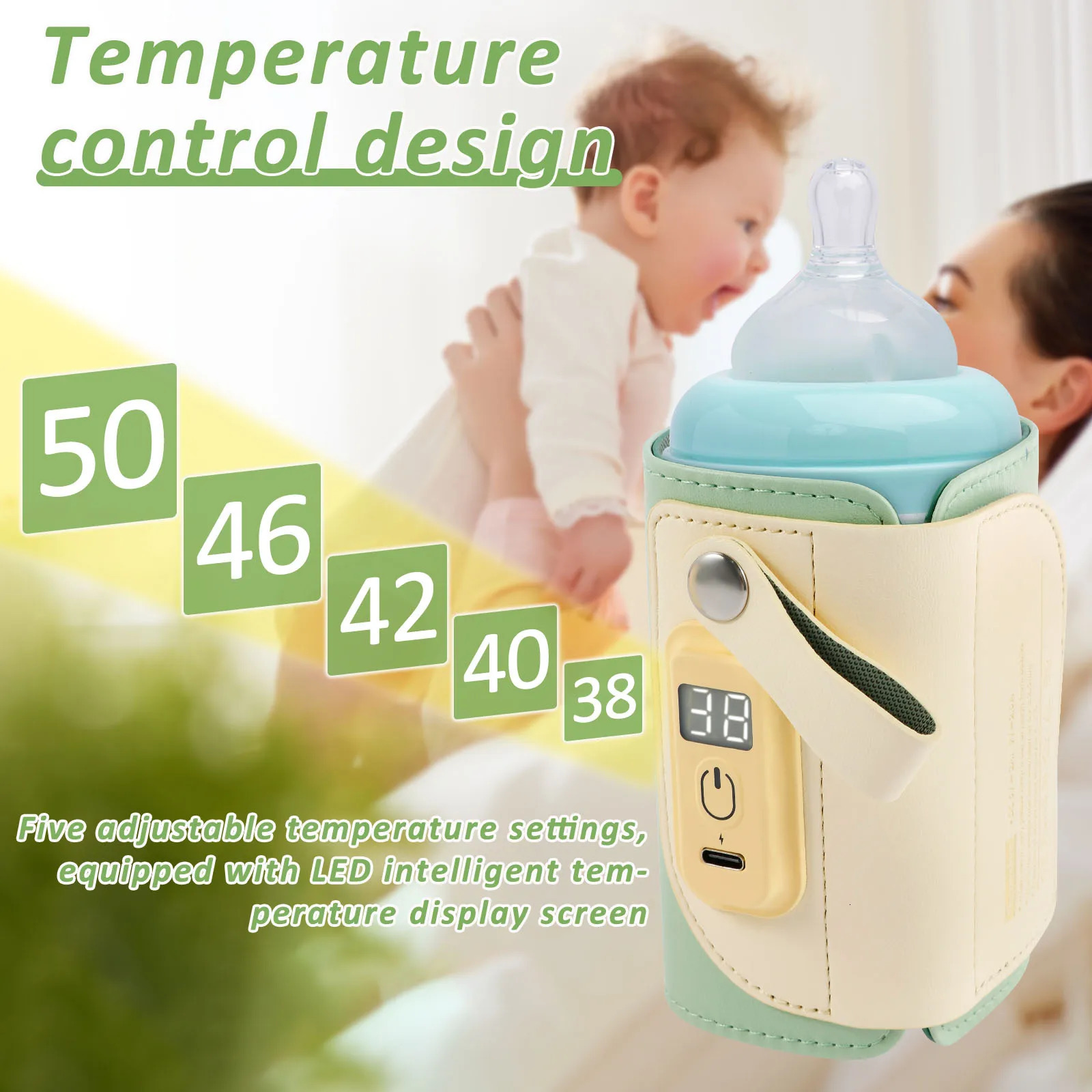 Baby Milk Bottle Warmers Portable TypeC Cordless Insulated Bag Car Heaters Outdoor Travel Accessories 250117