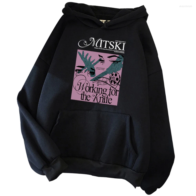 Men's Hoodies Mitski Hoodie Working For The Knife Music Merch Unisex Fashion Casual Harajuku Oversized Long Sleeve Sweatshirts