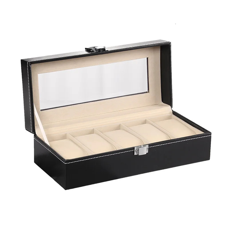 VANSIHO 2/3/4/5/6 Grids Watch Box For Women PU Leather Watches Display Case Jewelry Holder Storage Organizer With Lock 250117