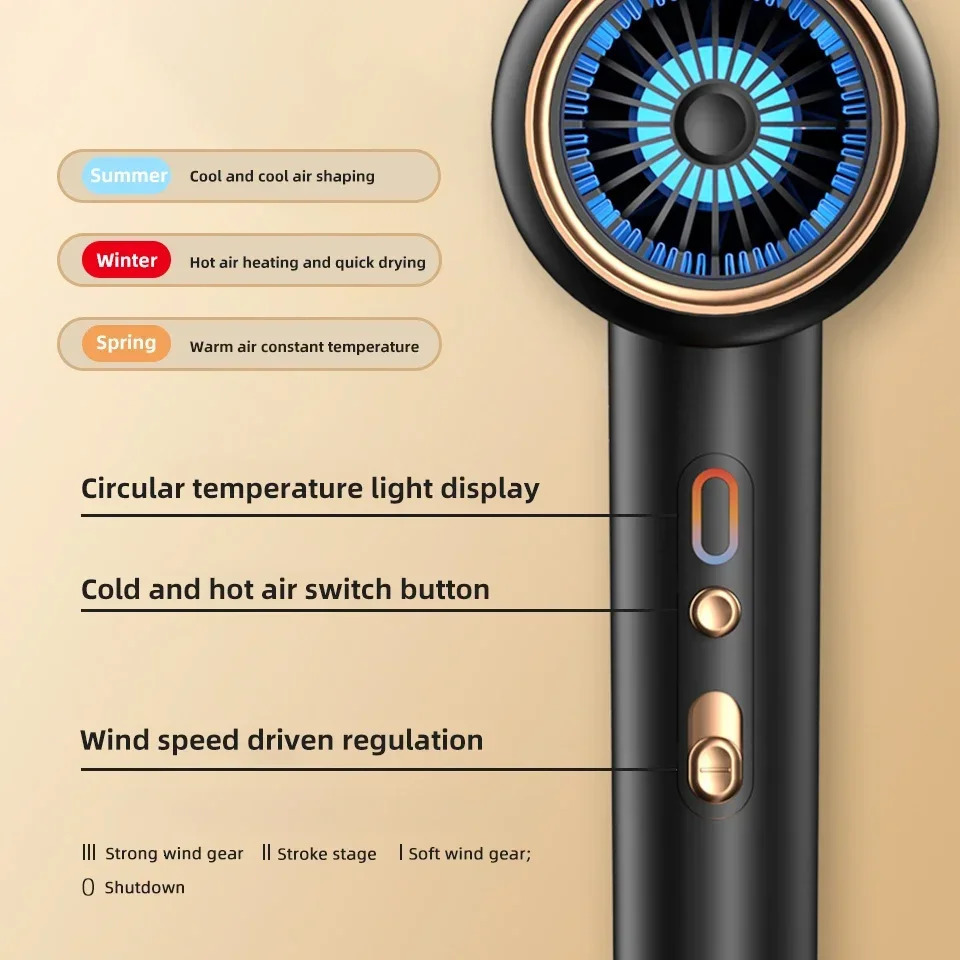 Professional Hair Dryer Cold Wind Air Brush Hairdryer Negative Lonic Blow Dryer Strong PowerDryer Salon Tool 2400W 3th Gear 250114