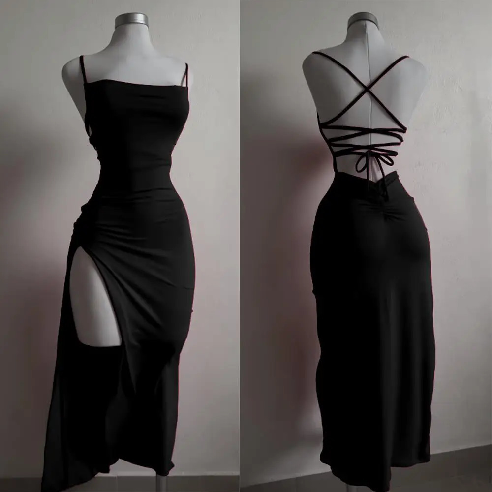 explosive dress summer high sensitivity halter strap Spice Girl bag hip dress 250117