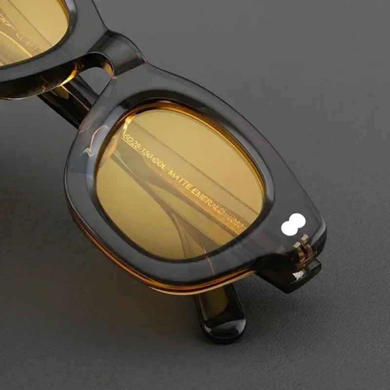 Men Sunglasses Fashion Retro High Quality Thick Acetate Round UV400 Outdoor Handmade Women SUN GLASSES 250117
