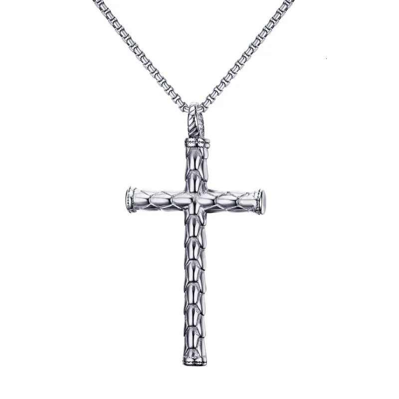 Wus Cross Clavicle Chain Retro Necklace Gift Jewelry Fashion Simple Pendant Holiday Decoration Clothing Accessories 250114