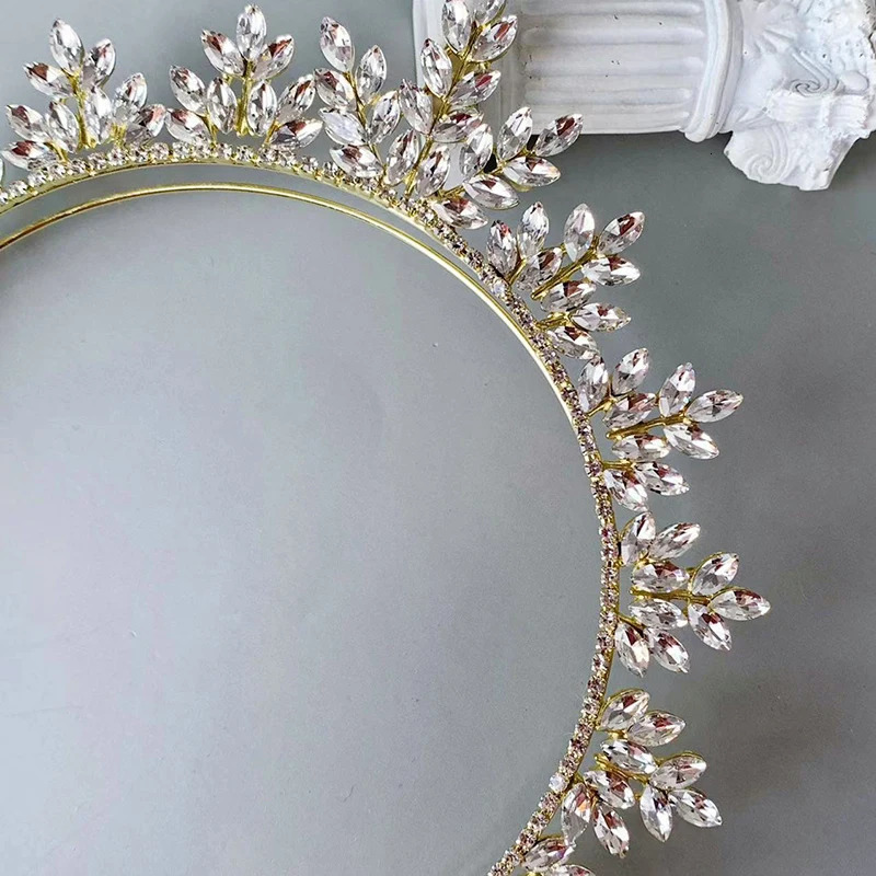 Shine Rhinestone Women Hairband Gold Silver Color Bridal Hair Tiara Fashion Wedding Prom Crown Accessories 250117