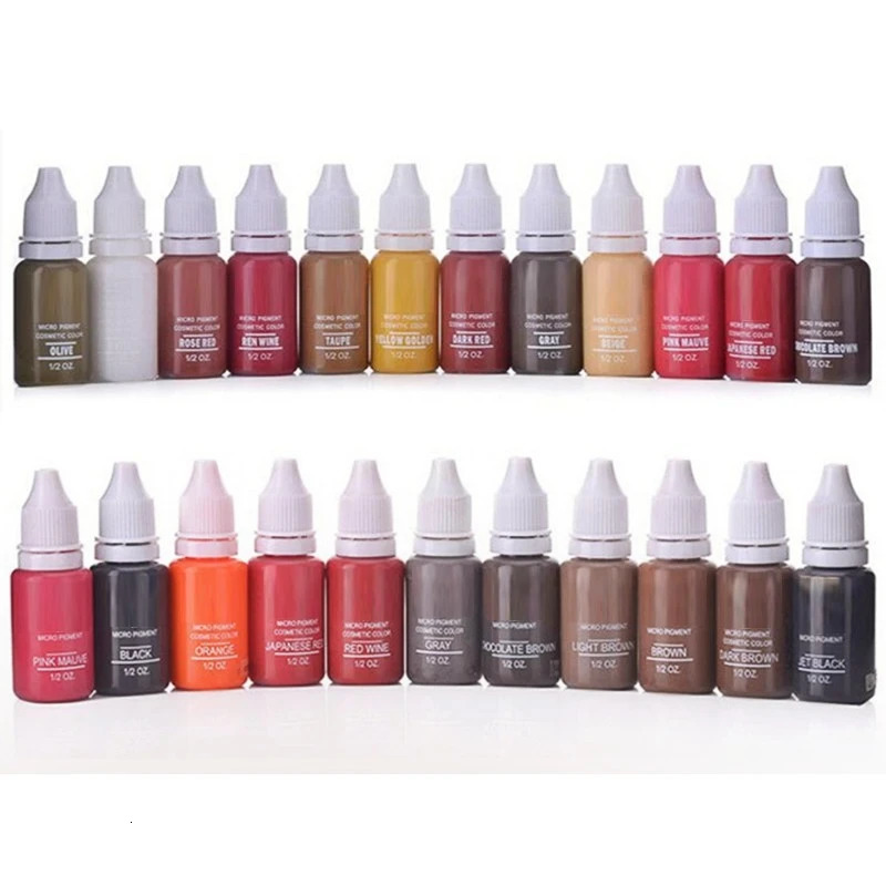 15ML/Bottle Professional Microblading Pigment Permanent Makeup Eyebrow Tattoo Ink Body Supplies Pigment Practice Tattoo Pigments 250114