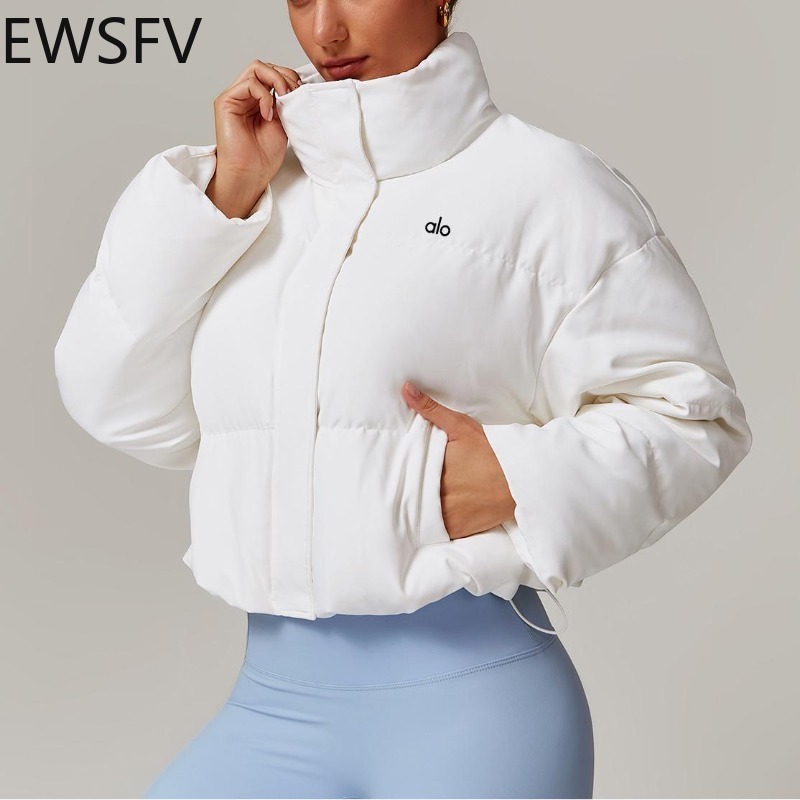 Winter Thickened Warm White Duck Down Jacket 2025 Women's Fashion Long Sleeve Sports Short Stand-Up Collar Bread Clothing