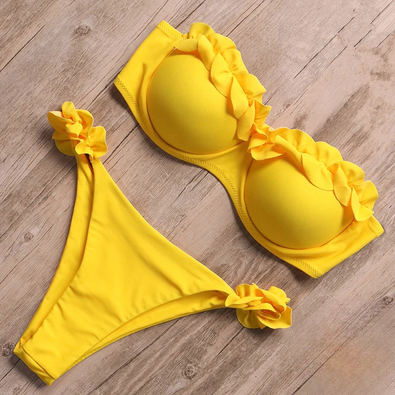 Bikini swimsuit womens swimsuit sexy thong pleated bikini set push up swimsuit Brazilian leopard swimsuit Tankini 250117