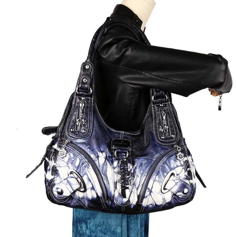 Angelkiss Women Handbags Top-Handle Handbag Fashion Vintage Dumpg Pack Shoulder Tote Bag Hobos Large Purse