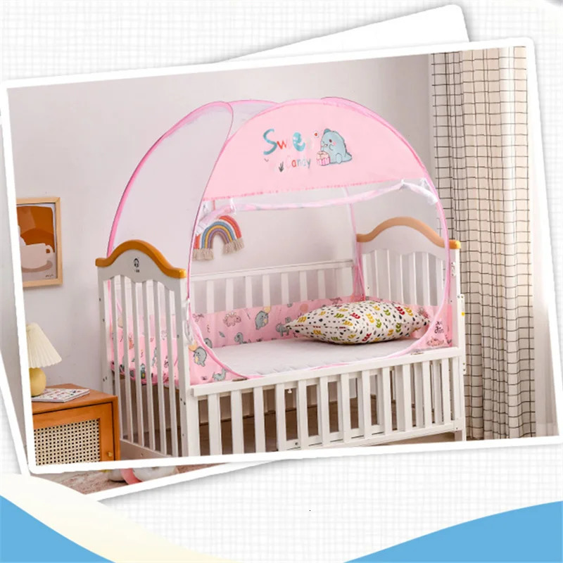 Summer Childrens Bed Mosquito Net Cartoon Baby Crib Mosquito Net Full-coverage Universal Foldable Yurt Anti-fall Mosquito Net 250115